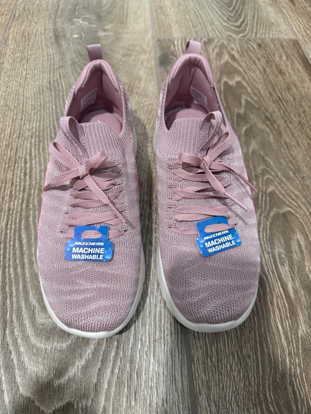 Brand new Skechers Women's Dusty Pink Knit Slip on (with laces) Sneakers